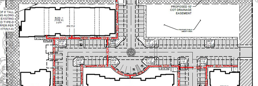 Map and charts of a local planned development